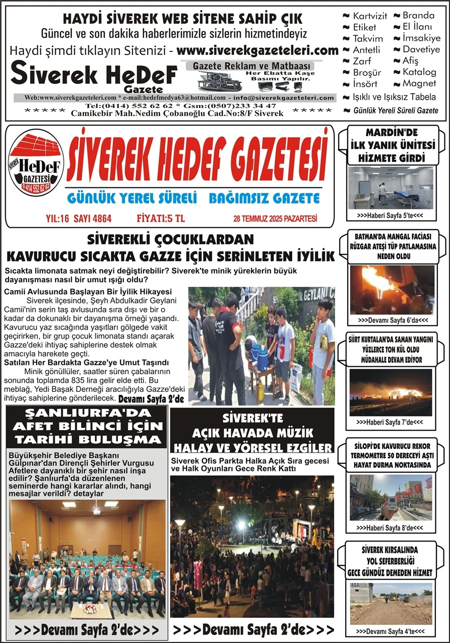 28.07.2025 Tarihli Gazetemiz