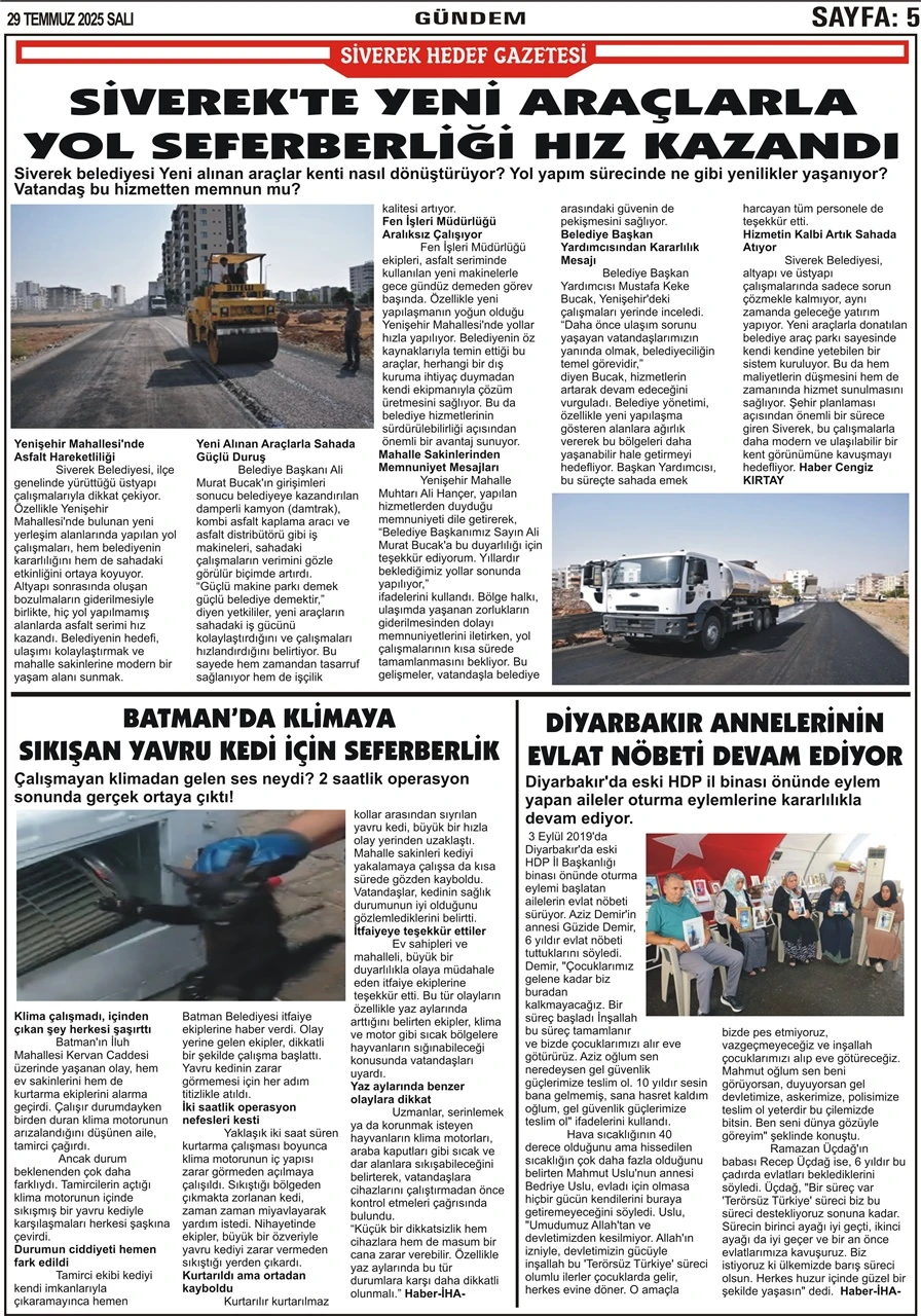 29.07.2025  Tarihli Gazetemiz