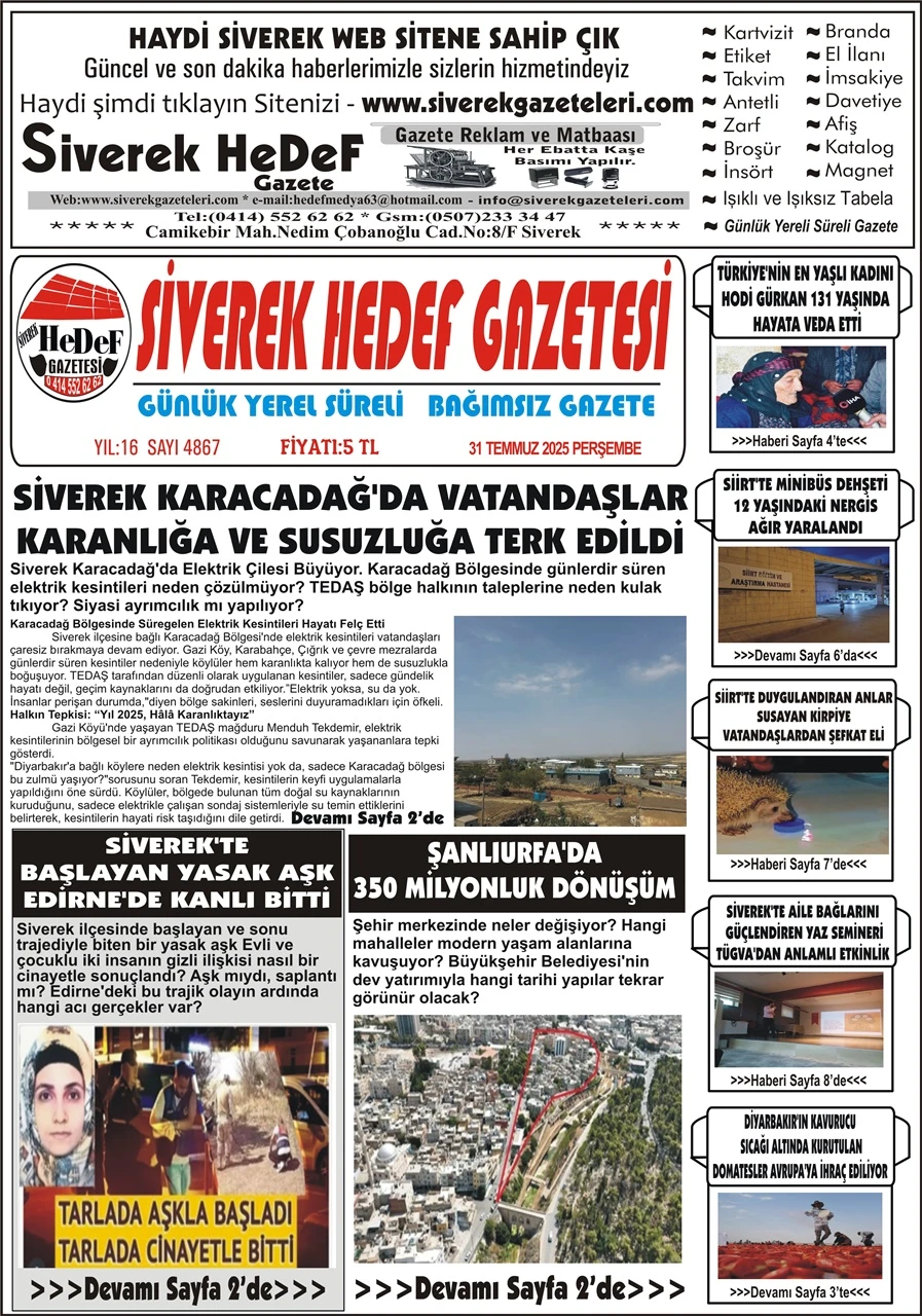 31.07.2025 tarihli Gazetemiz