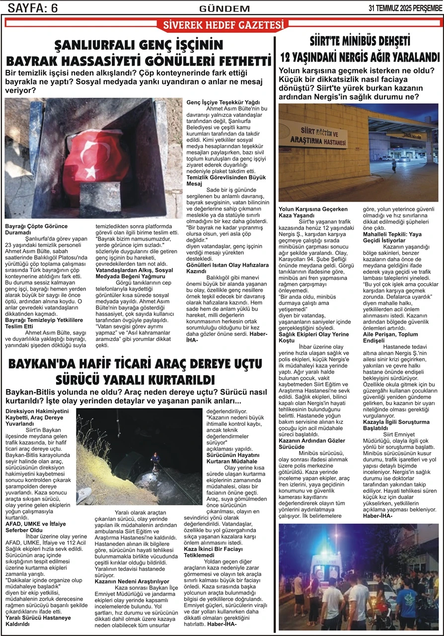 31.07.2025 tarihli Gazetemiz