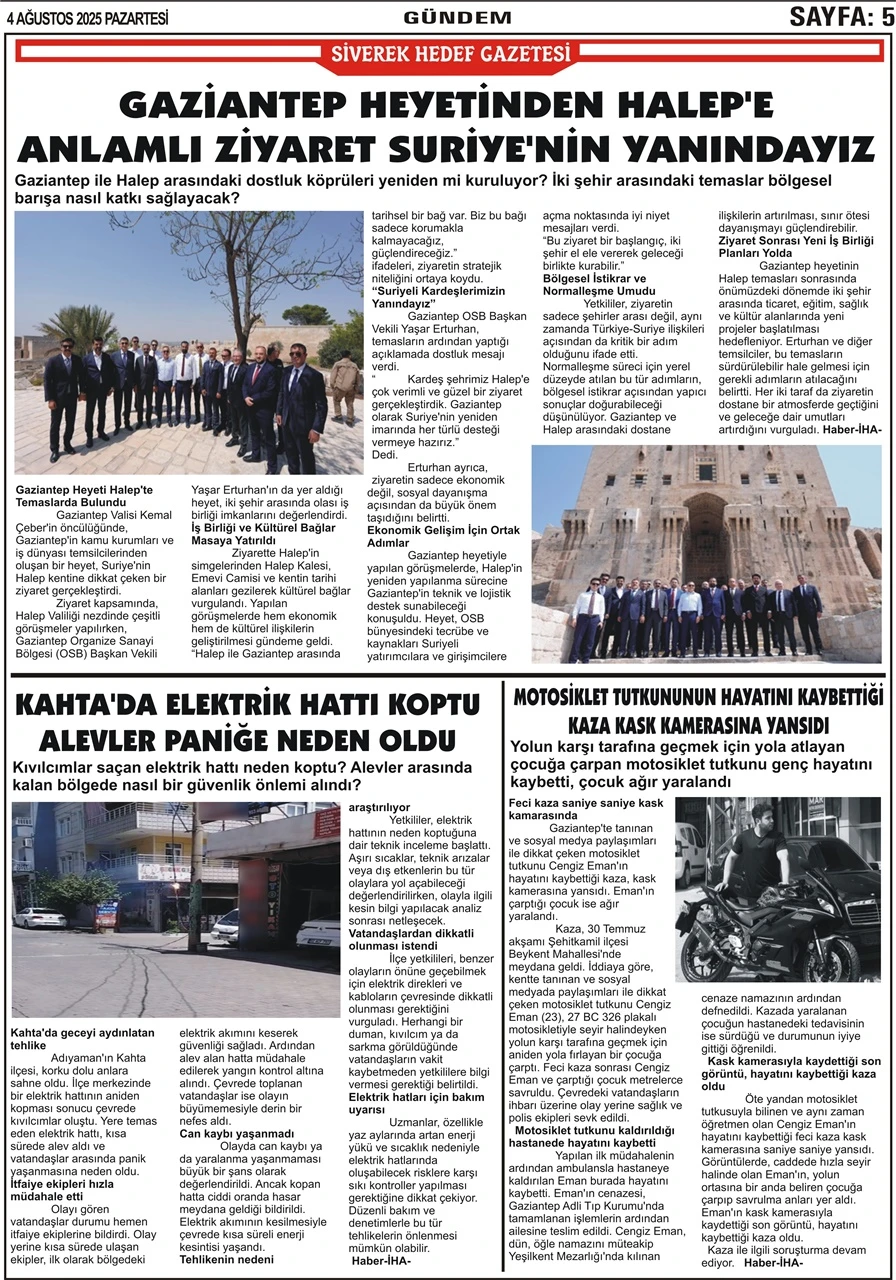 4.08.2025 Tarihli Gazetemiz