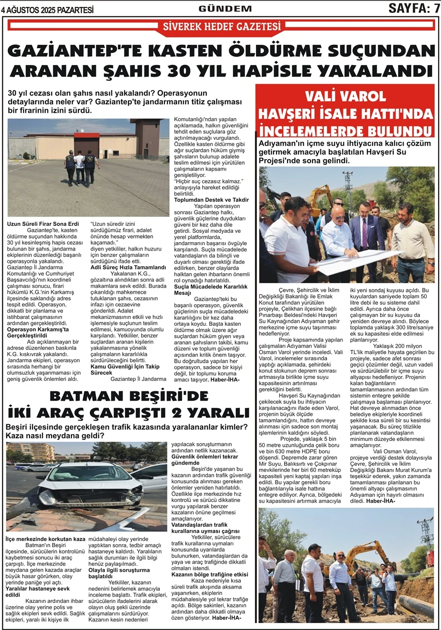 4.08.2025 Tarihli Gazetemiz