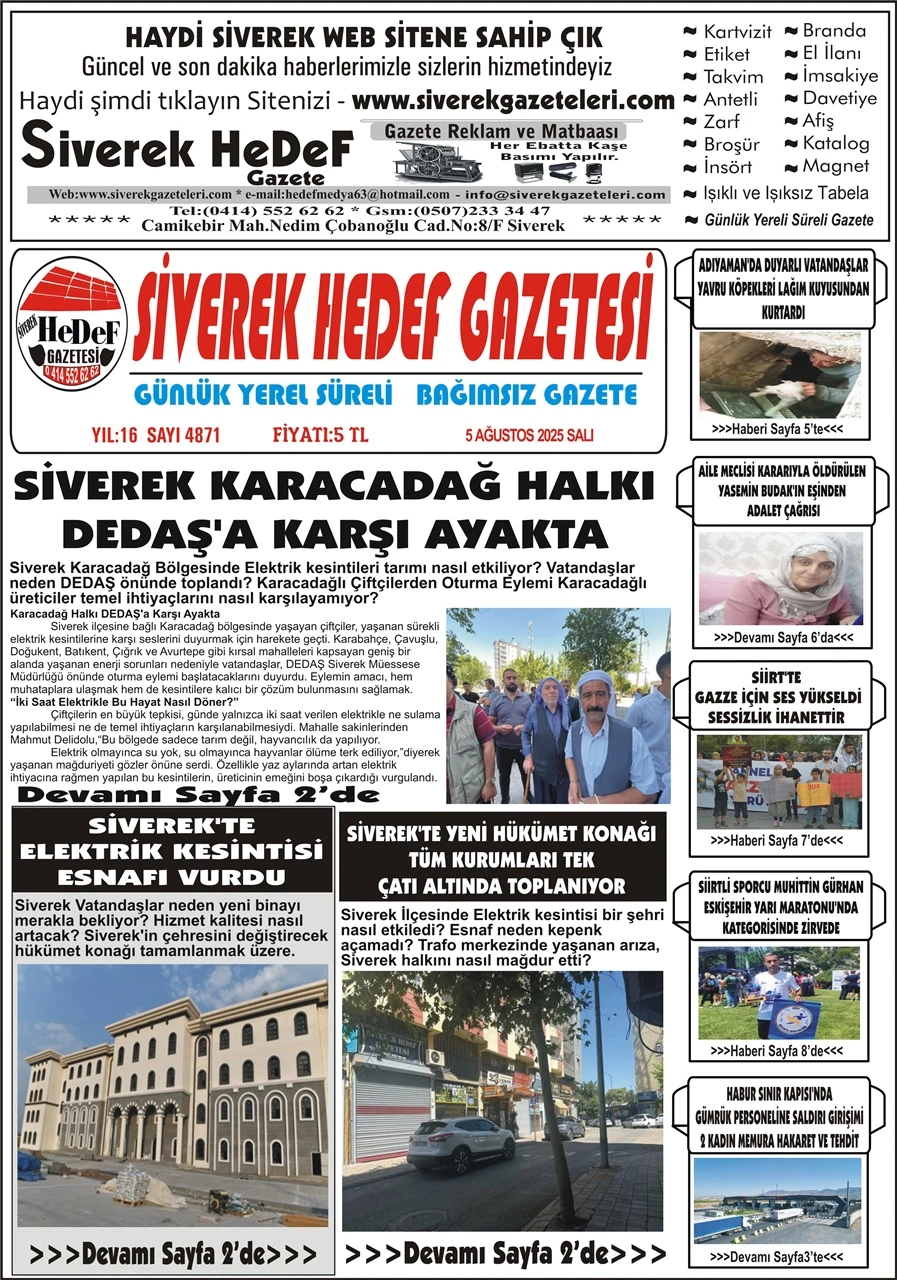 5.08.2025 Tarihli Gazetemiz