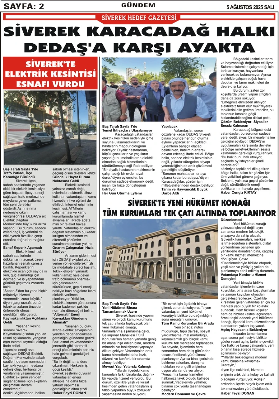 5.08.2025 Tarihli Gazetemiz