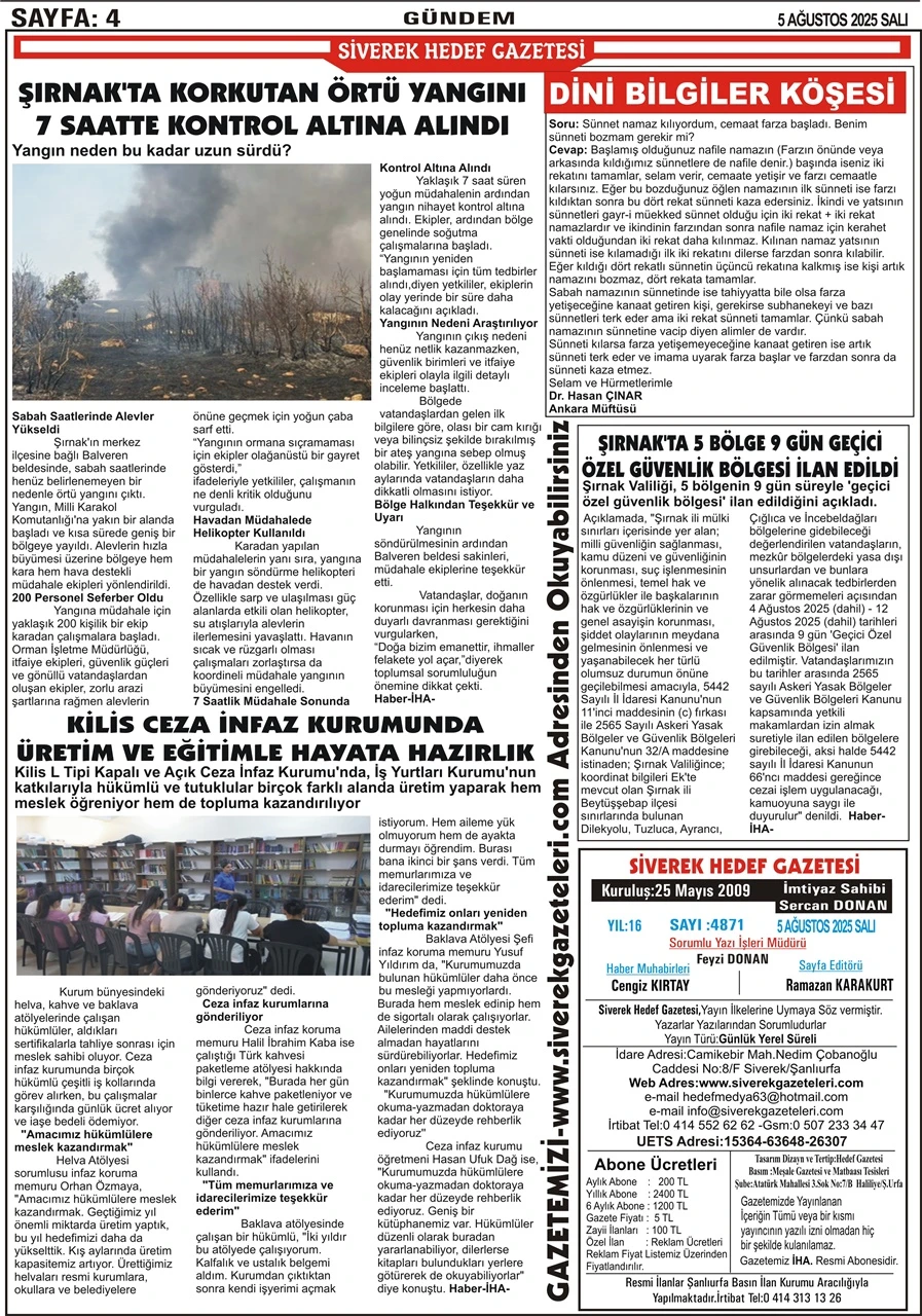 5.08.2025 Tarihli Gazetemiz