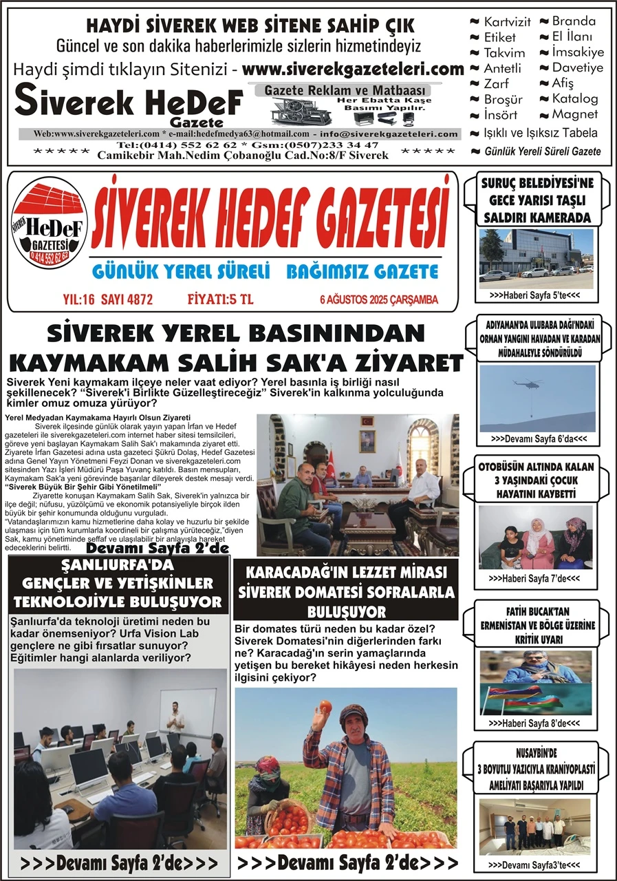 6.08.2025 Tarihli Gazetemiz