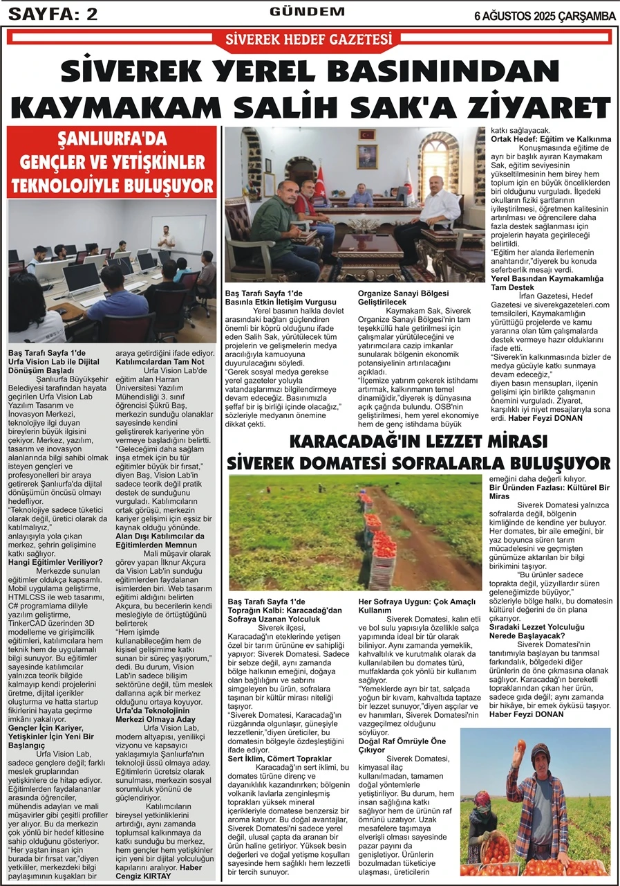 6.08.2025 Tarihli Gazetemiz