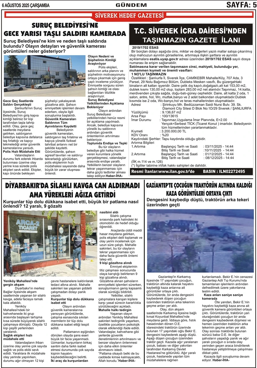 6.08.2025 Tarihli Gazetemiz
