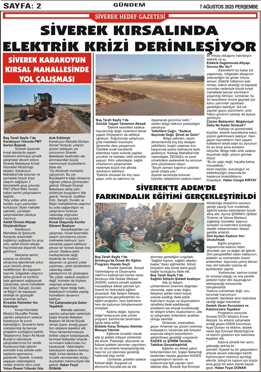 7.08.2025 Tarihli Gazetemiz