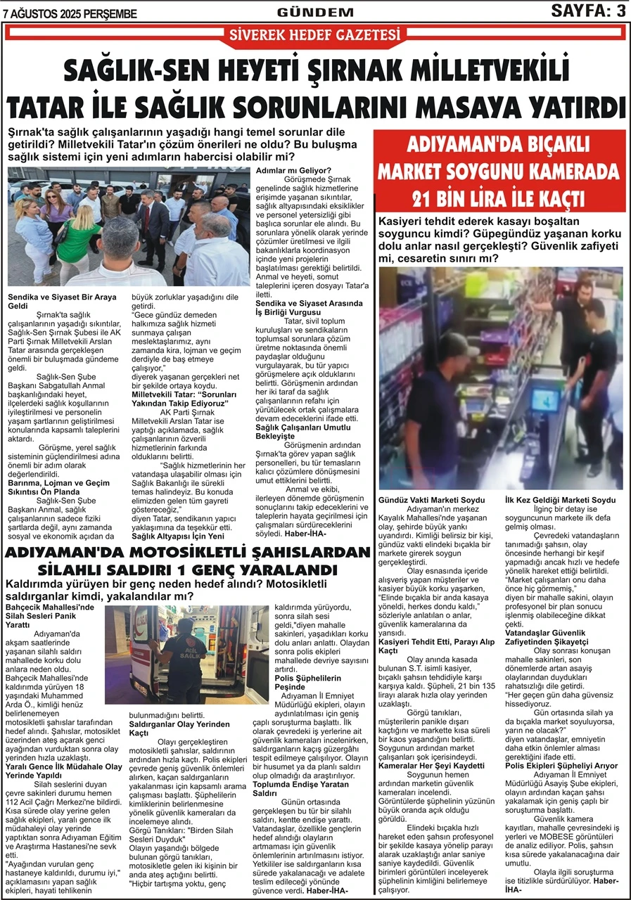 7.08.2025 Tarihli Gazetemiz