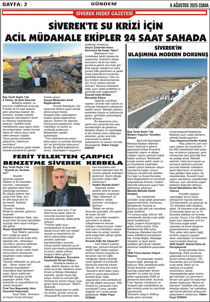 8.08.2025 Tarihli Gazetemiz
