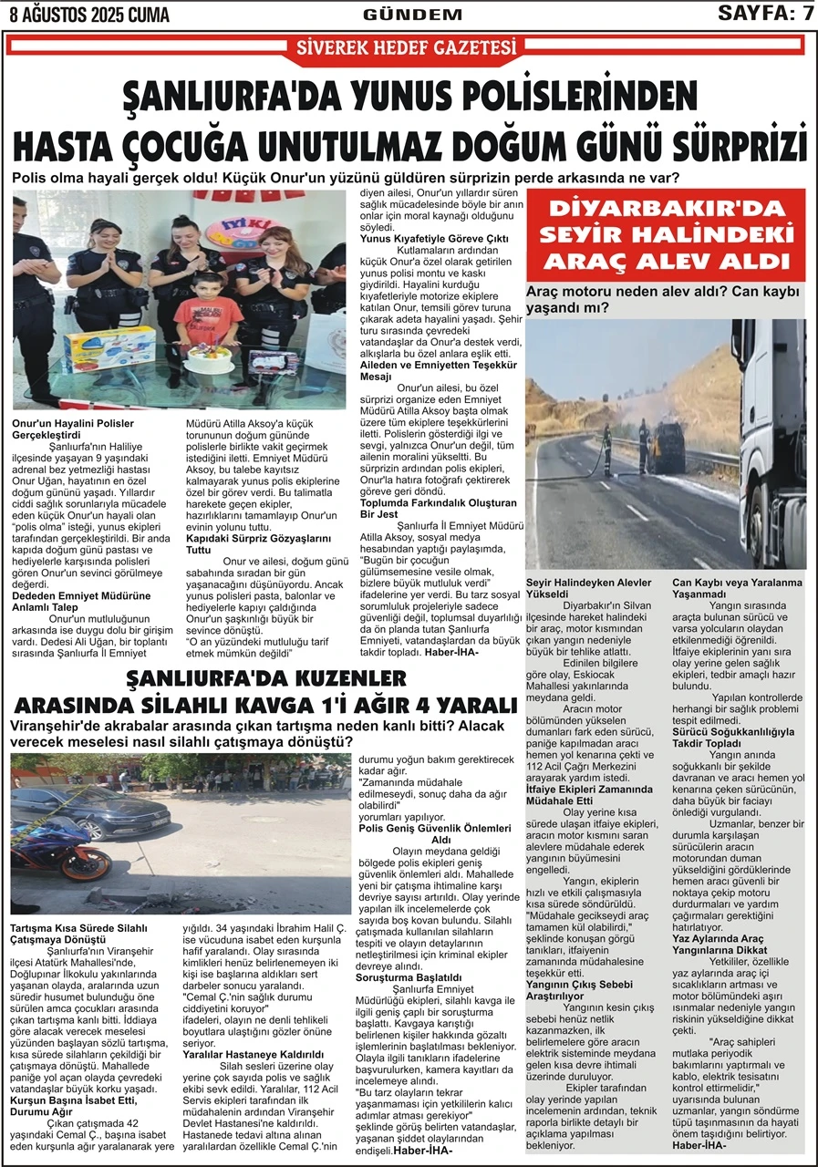 8.08.2025 Tarihli Gazetemiz