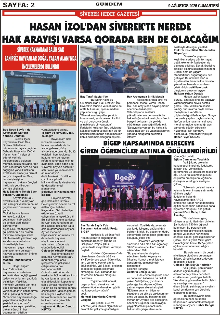 9.08.2025 Tarihli Gazetemiz 