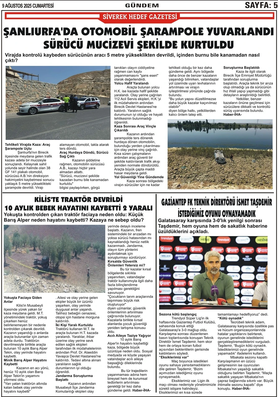 9.08.2025 Tarihli Gazetemiz 