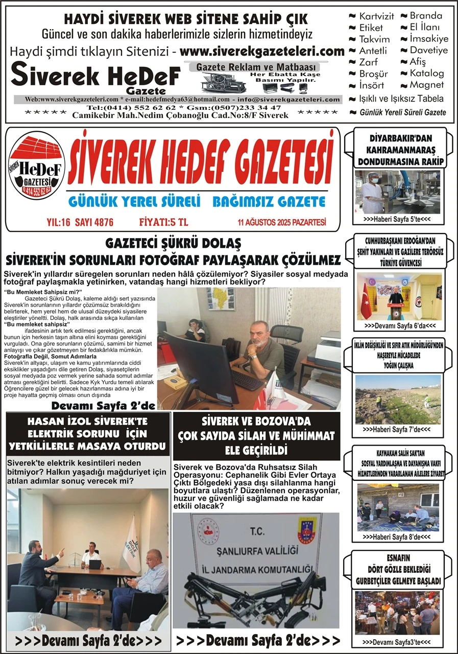 11.08.2025 Tarihli Gazetemiz