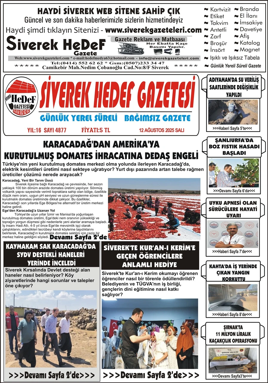 12.08.2025 Tarihli Gazetemiz