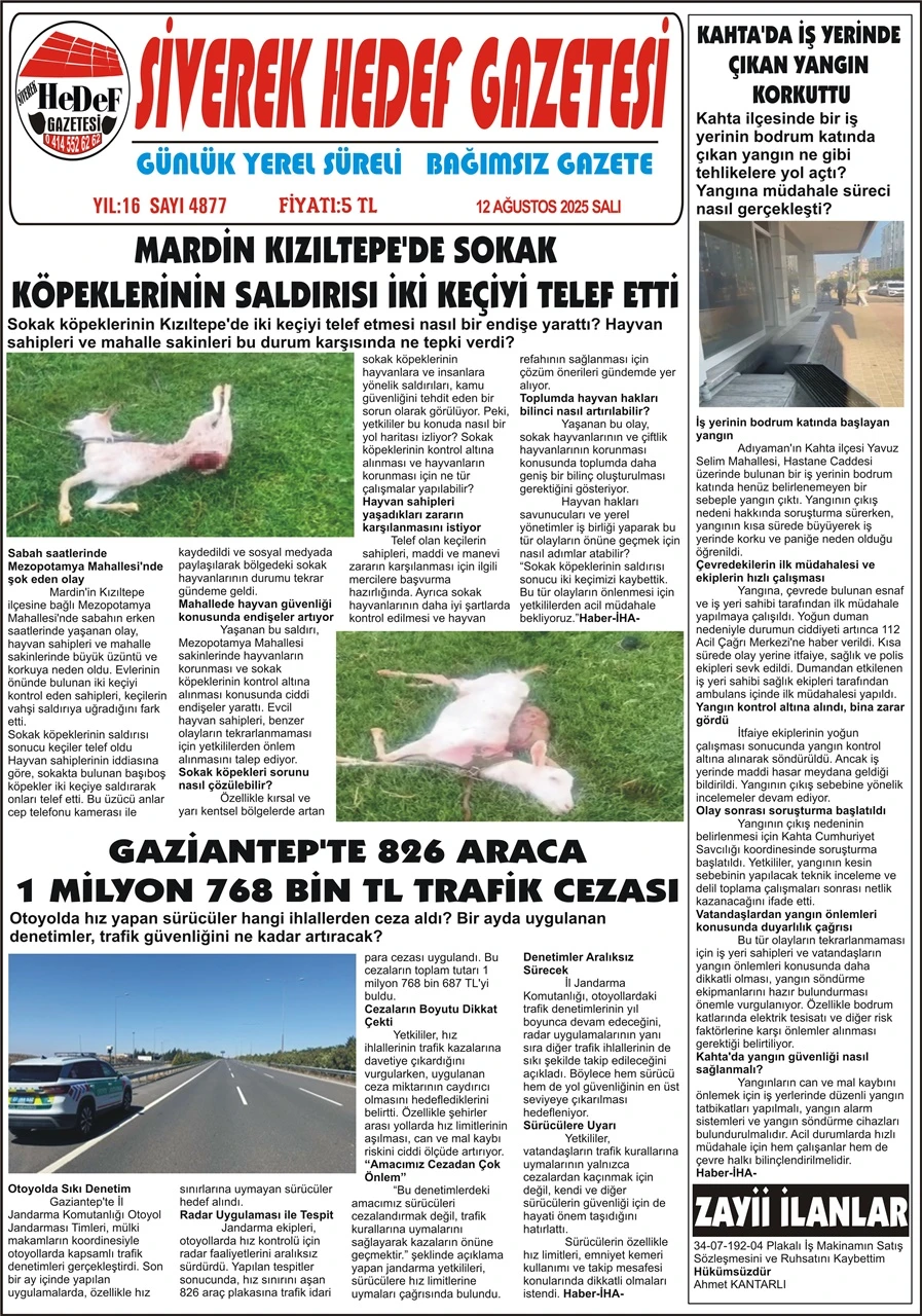 12.08.2025 Tarihli Gazetemiz