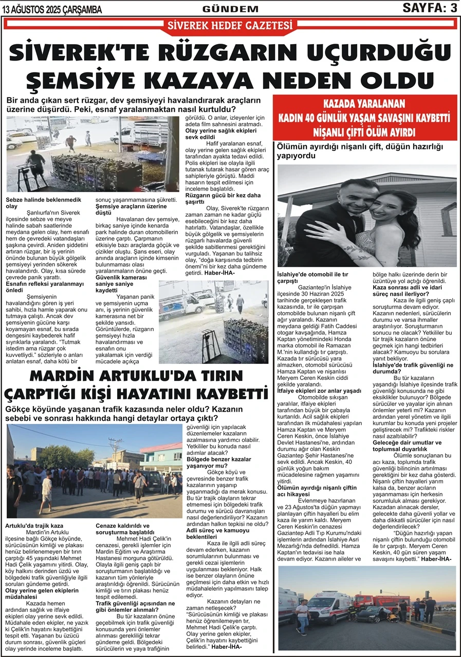 13.08.2025 Tarihli Gazetemiz
