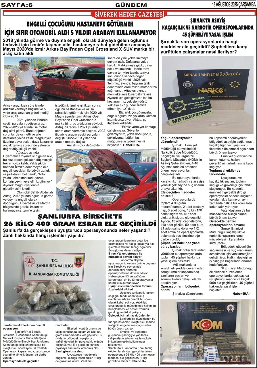 13.08.2025 Tarihli Gazetemiz