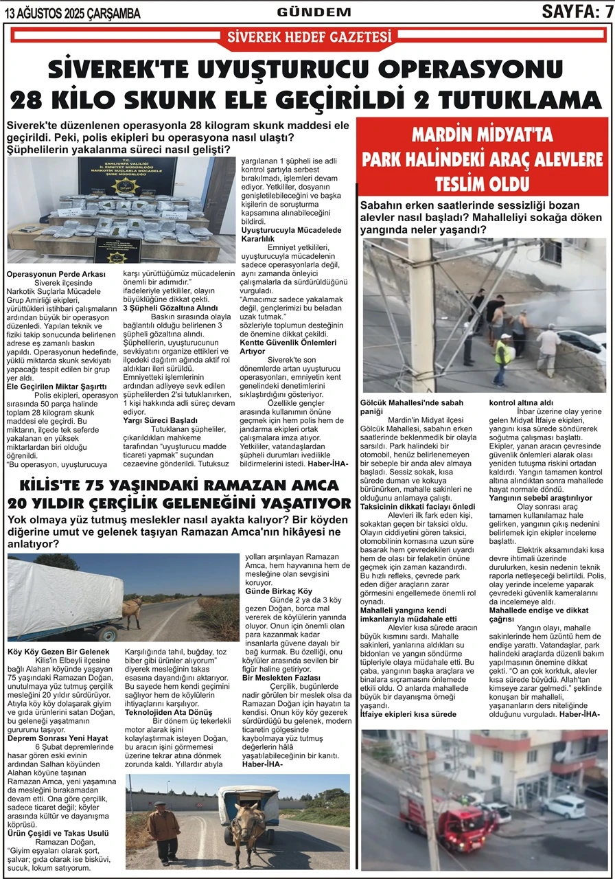 13.08.2025 Tarihli Gazetemiz