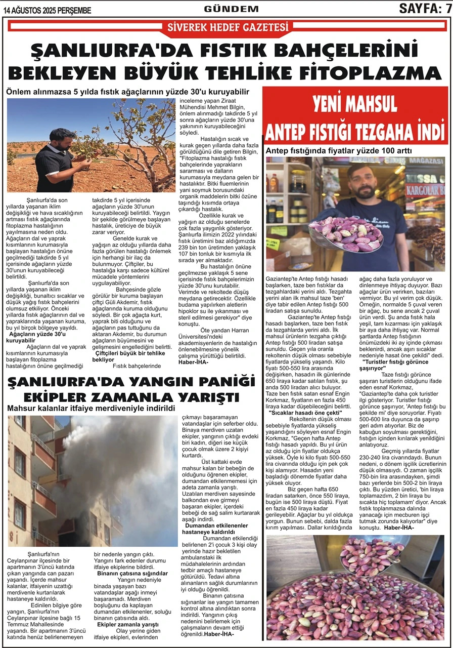 14.08.2025 Tarihli  Gazetemiz