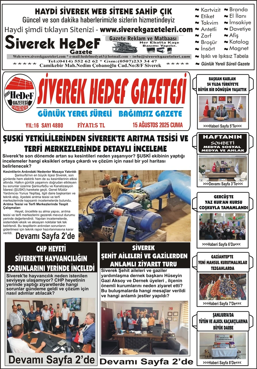 15.08.2025 Tarihli Gazetemiz