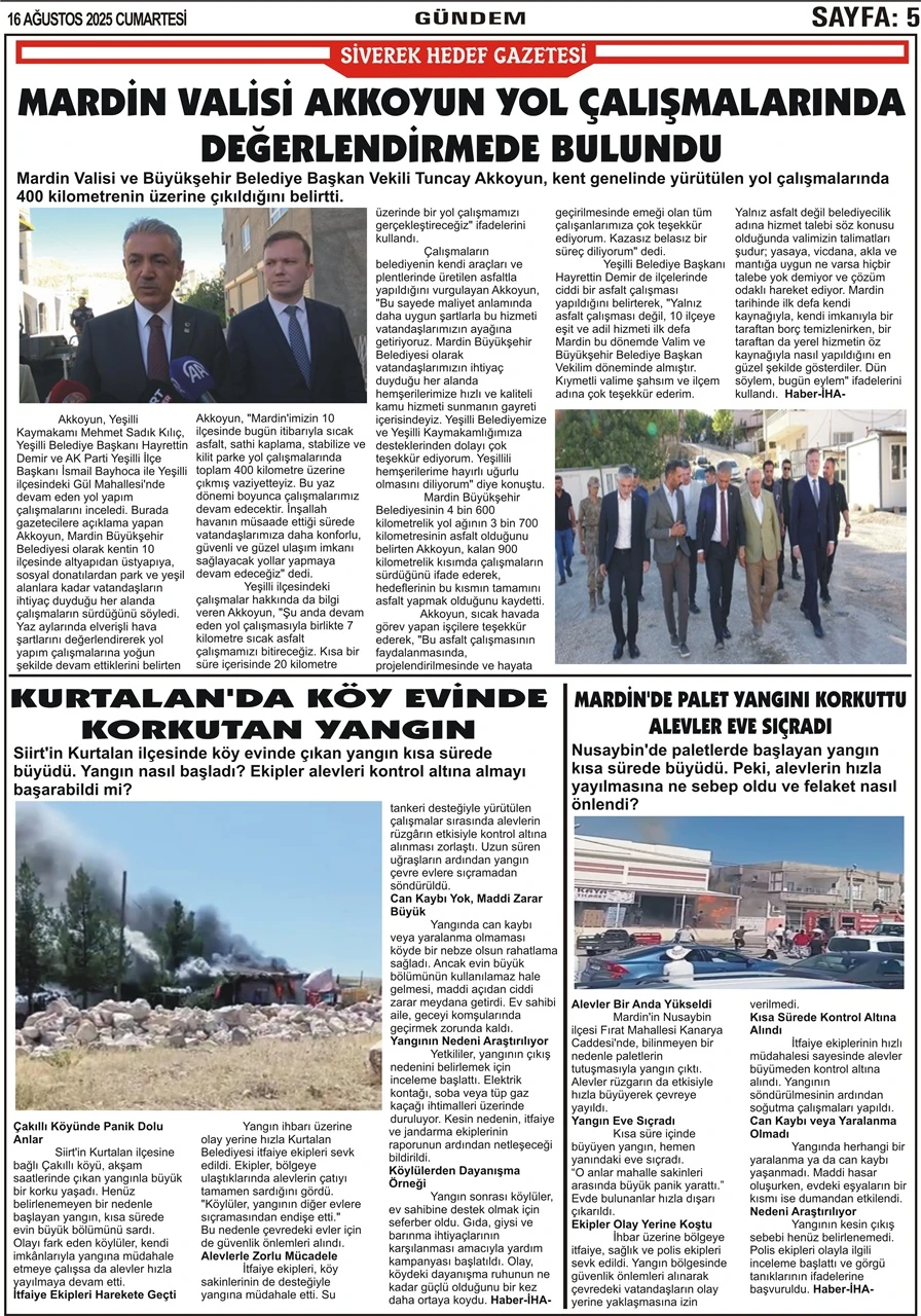 16.08.2025 Tarihli Gazetemiz