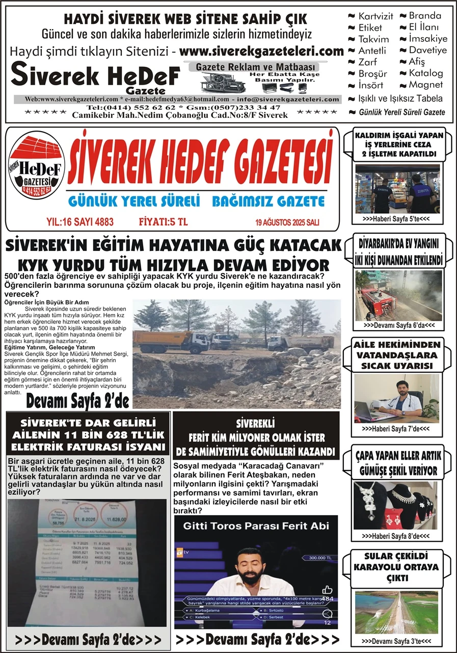 19.08.2025 TArihli Gazetemiz