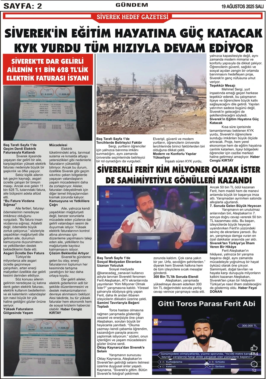19.08.2025 TArihli Gazetemiz