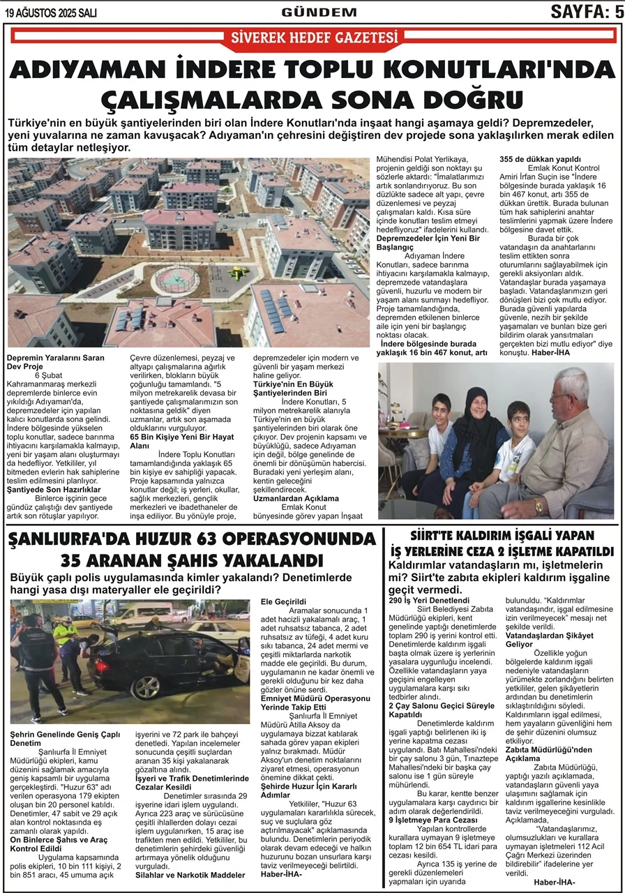19.08.2025 TArihli Gazetemiz