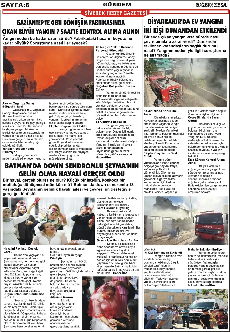 19.08.2025 TArihli Gazetemiz
