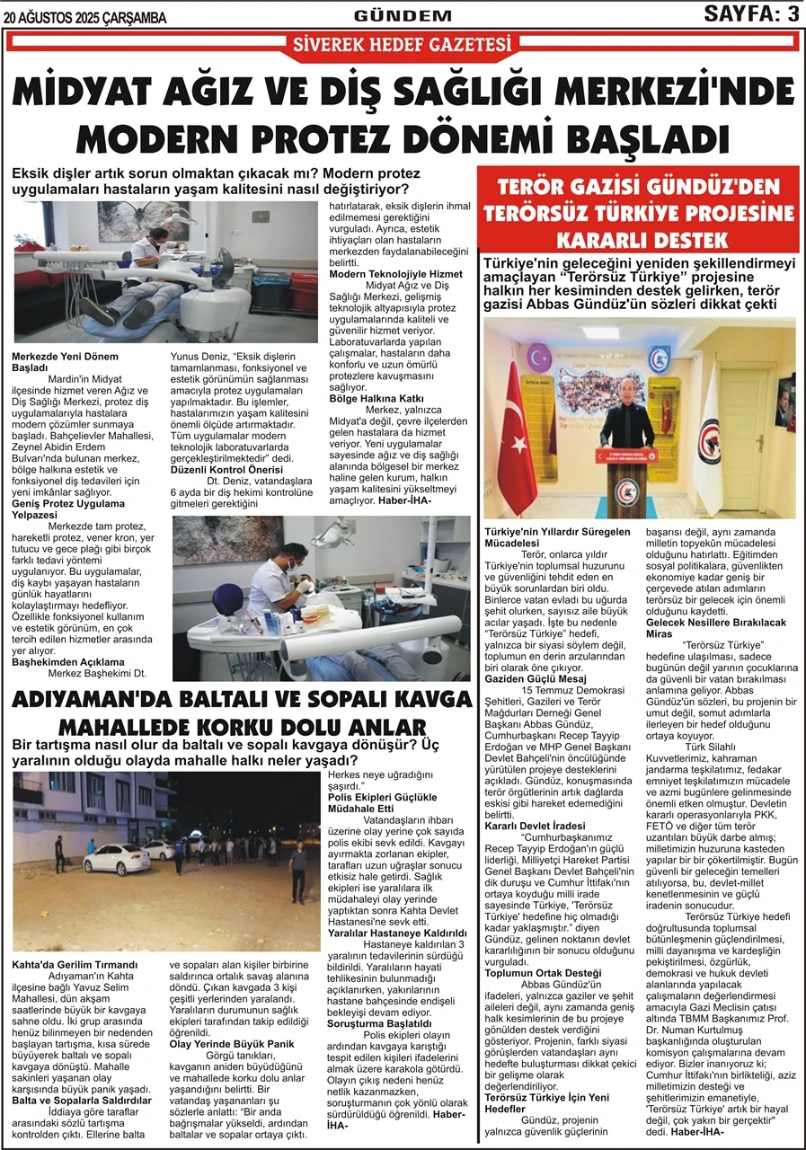 20.08.2025 Tarihli Gazetemiz