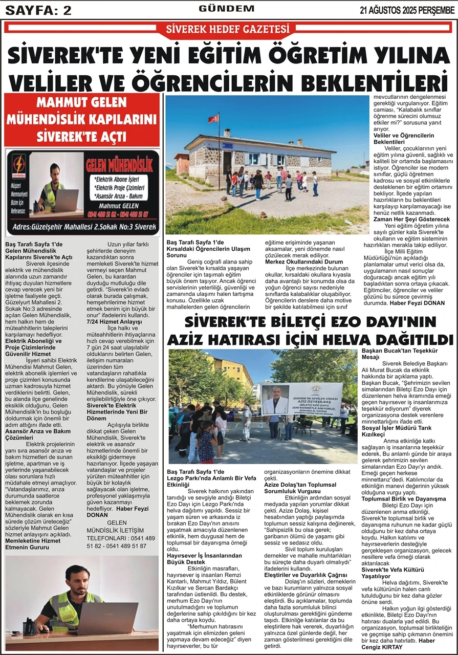 21.08.2025 Tarihli Gazetemiz