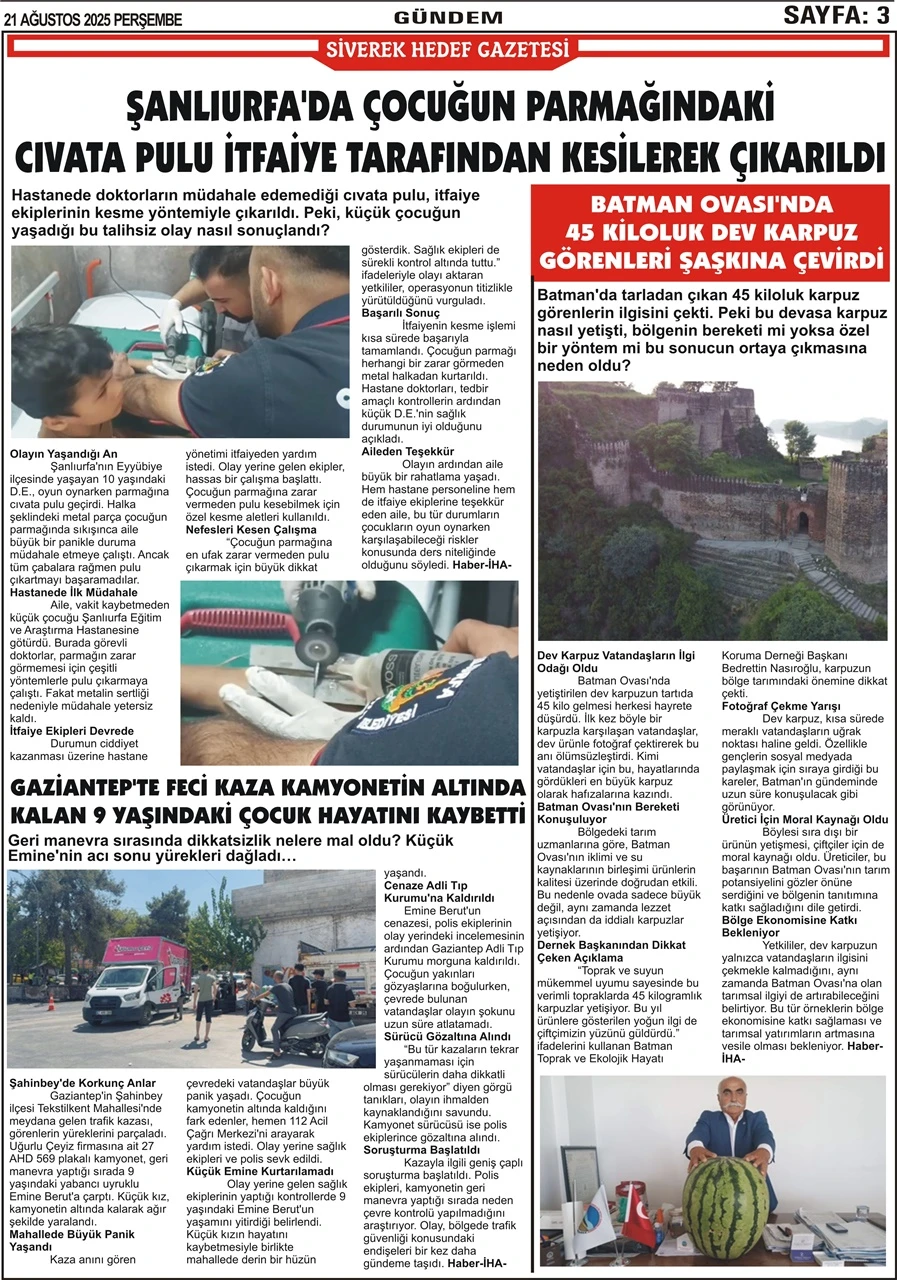 21.08.2025 Tarihli Gazetemiz