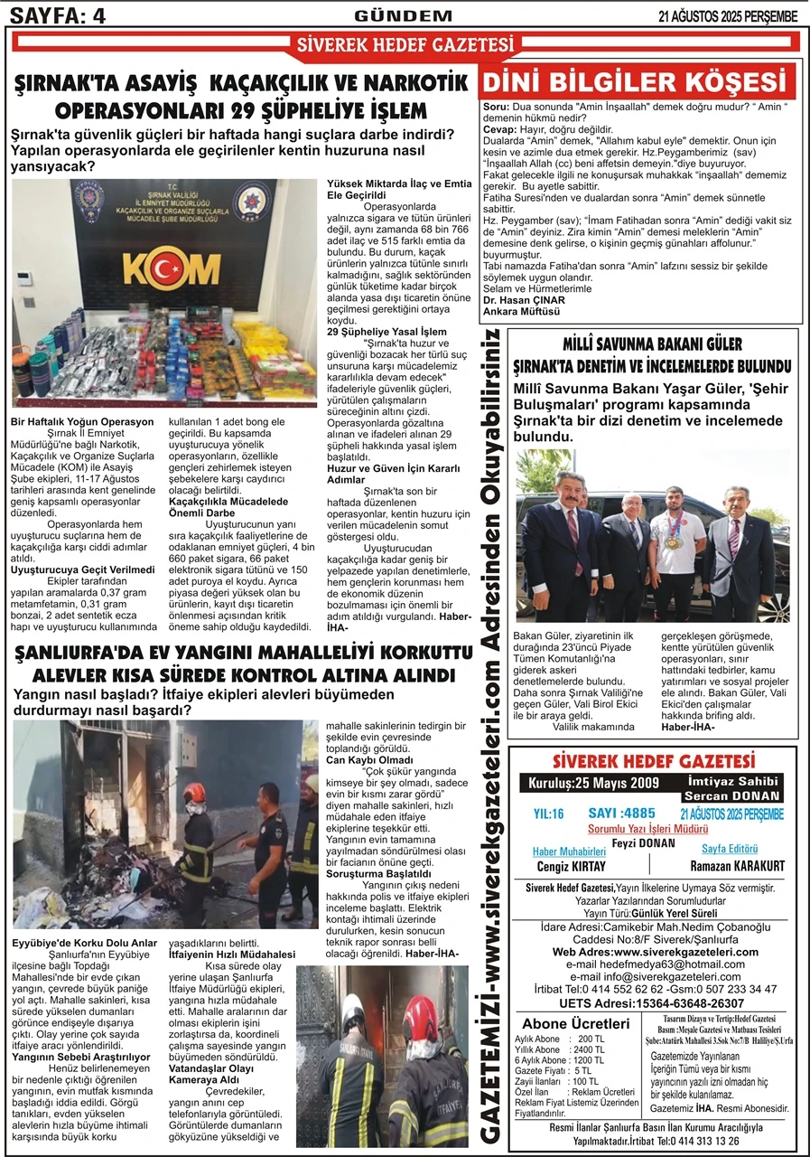 21.08.2025 Tarihli Gazetemiz