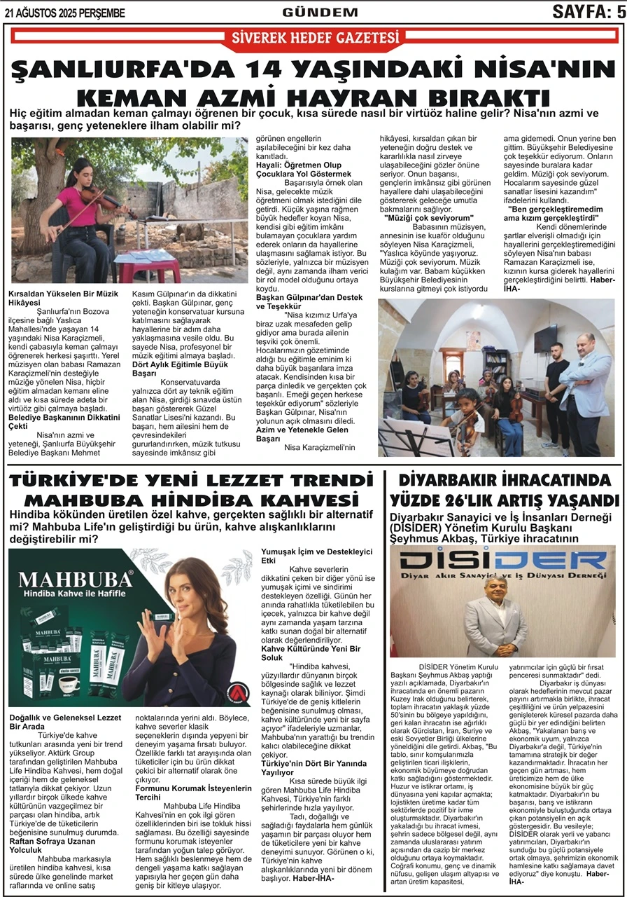 21.08.2025 Tarihli Gazetemiz