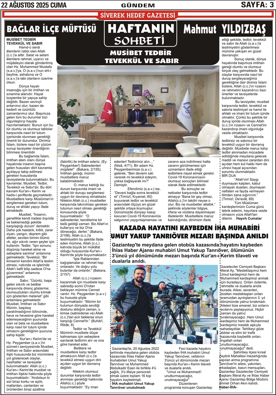 22.08.2025 Tarihli Gazetemiz