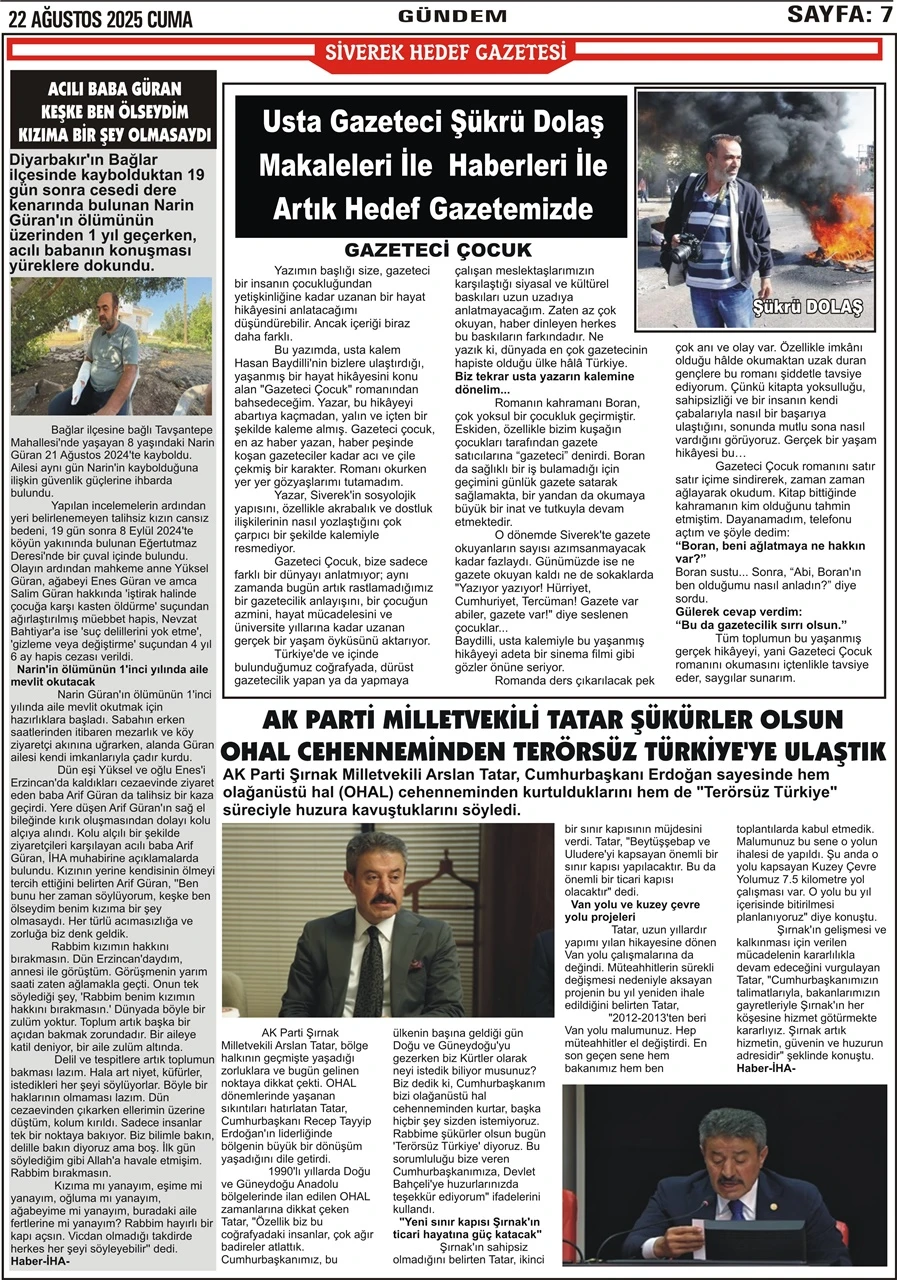 22.08.2025 Tarihli Gazetemiz