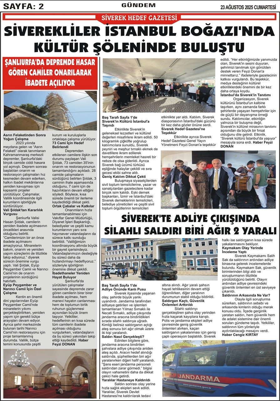 23.08.2025 Tarihli Gazetemiz