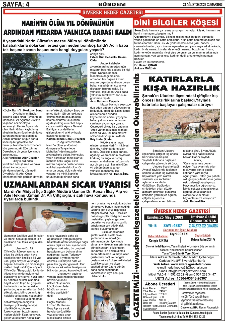 23.08.2025 Tarihli Gazetemiz