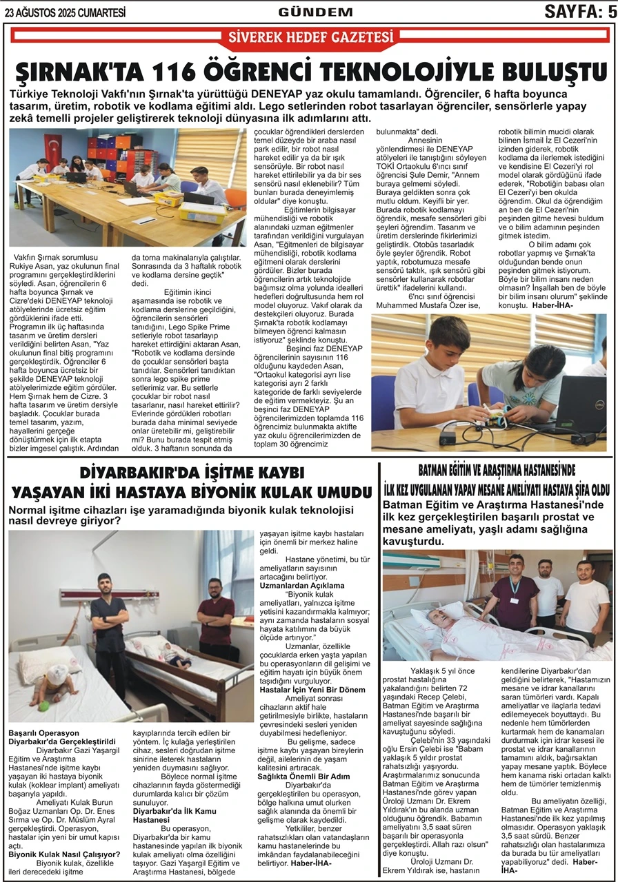 23.08.2025 Tarihli Gazetemiz