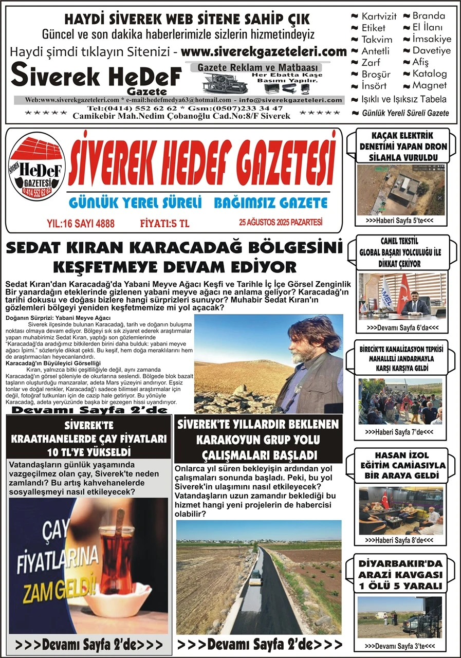 25.08.2025 Tarihli Gazetemiz