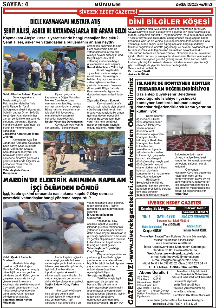 25.08.2025 Tarihli Gazetemiz