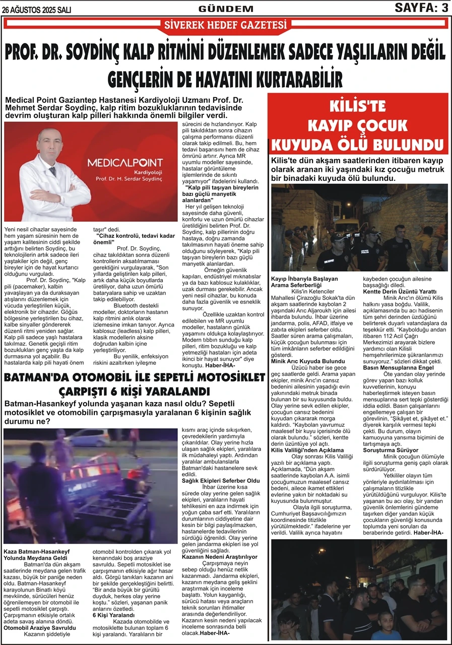 26.08.2025 Tarihli Gazetemiz
