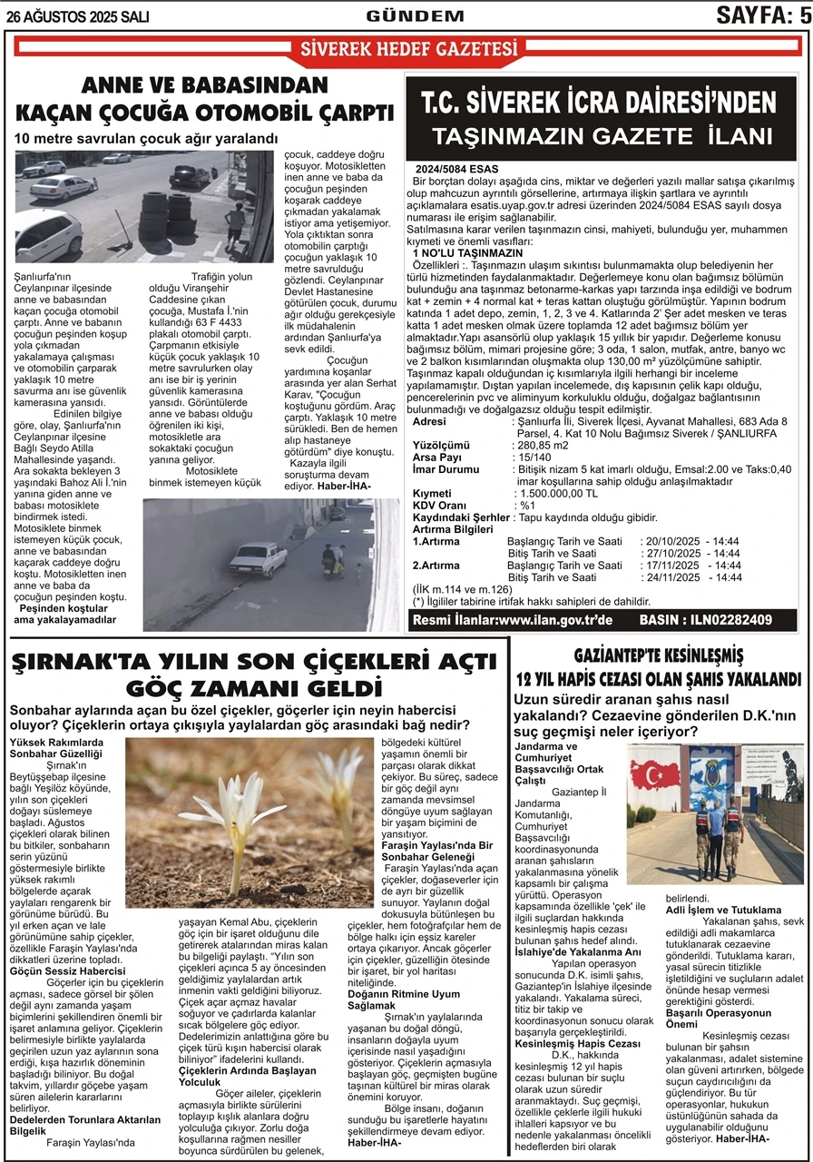 26.08.2025 Tarihli Gazetemiz