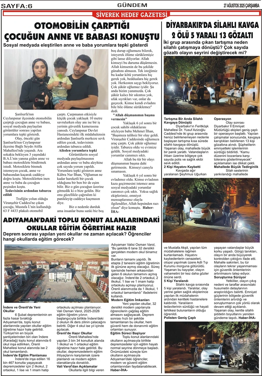 27.08.2025 Tarihli Gazetemiz
