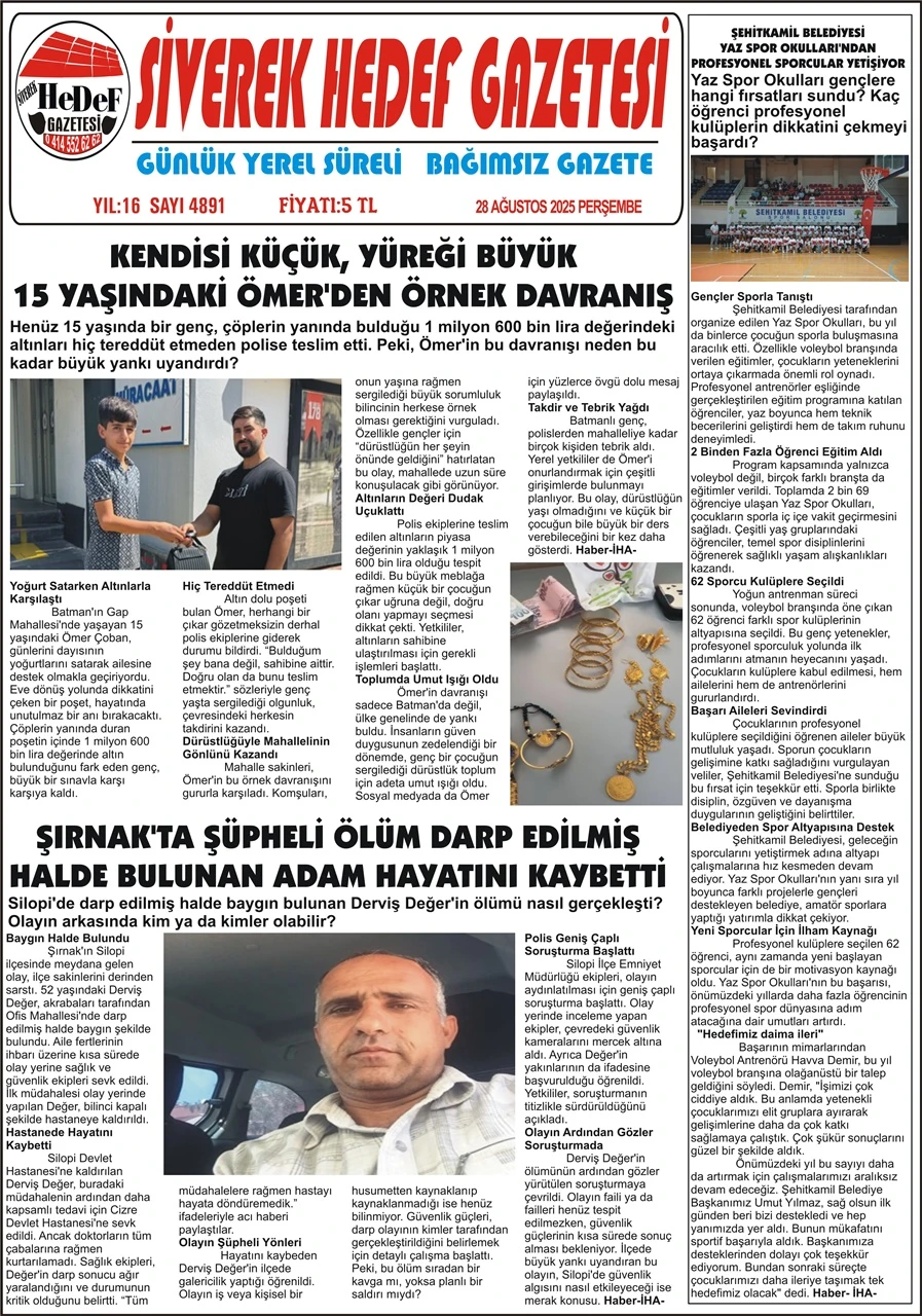 28.08.2025 Tarihli Gazetemiz