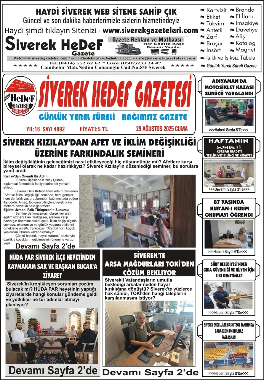 29.08.2025 Tarihli Gazetemiz