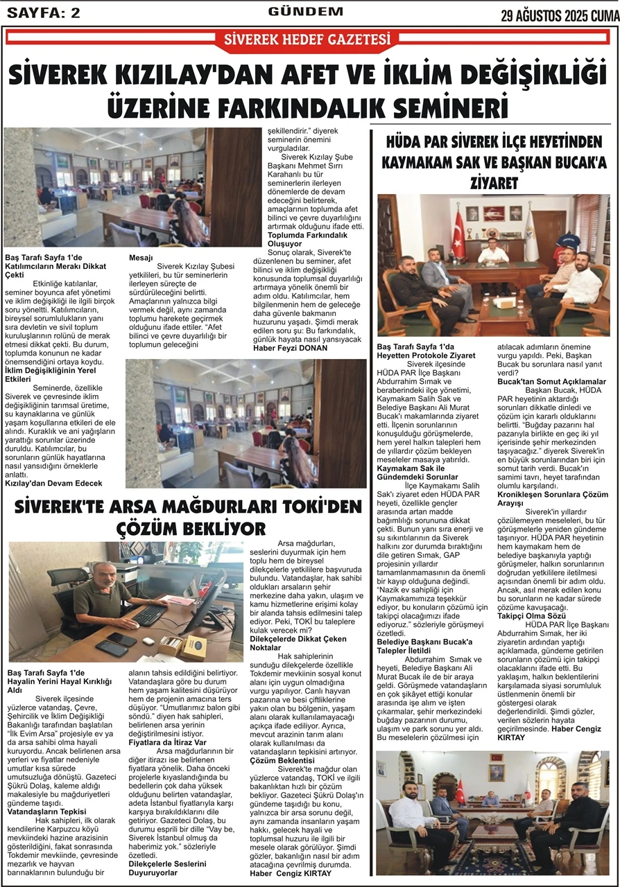 29.08.2025 Tarihli Gazetemiz