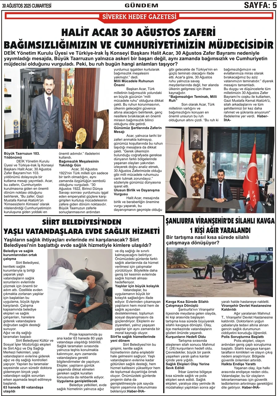 30.08.2025 Tarihli Gazetemiz